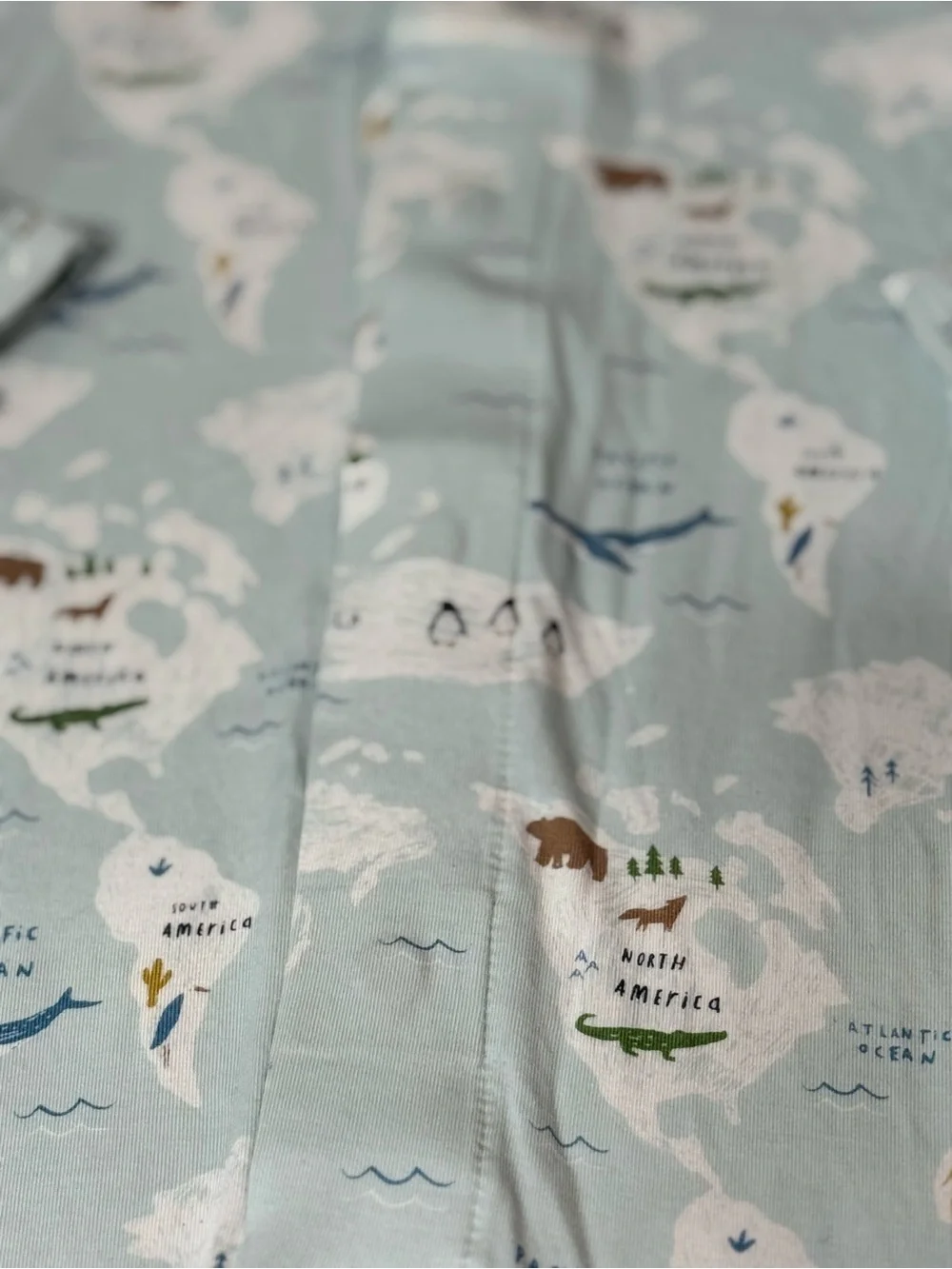 Magnetic Me World Map Animal Footless Sleeper 3-6MBaby Modal Blue Neutral Travel